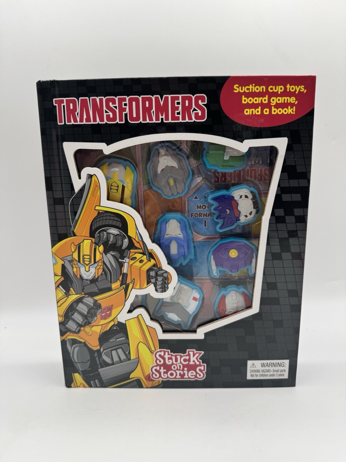 Transformers Stuck On Stories with Suction Cup Toys Board Game and Storybook