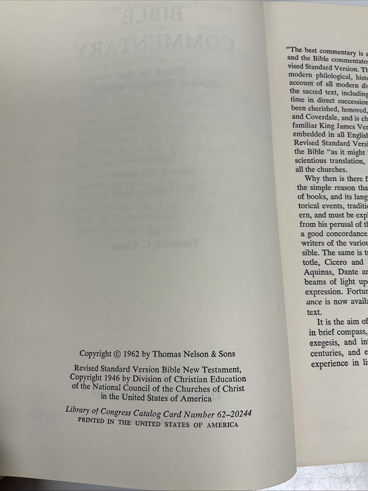 Nelson’s Bible Commentary Volume 6 Matthew-Acts by Frederick C. Grant 1962