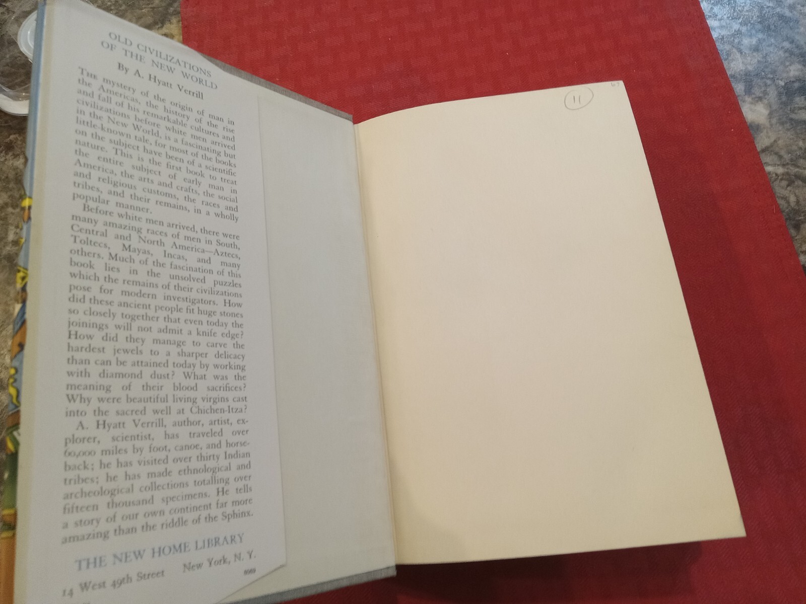 OLD CIVILIZATIONS NEW WORLD A. Hyatt Verril Feb 1943 Ed. Classic. EXCELLENT cond