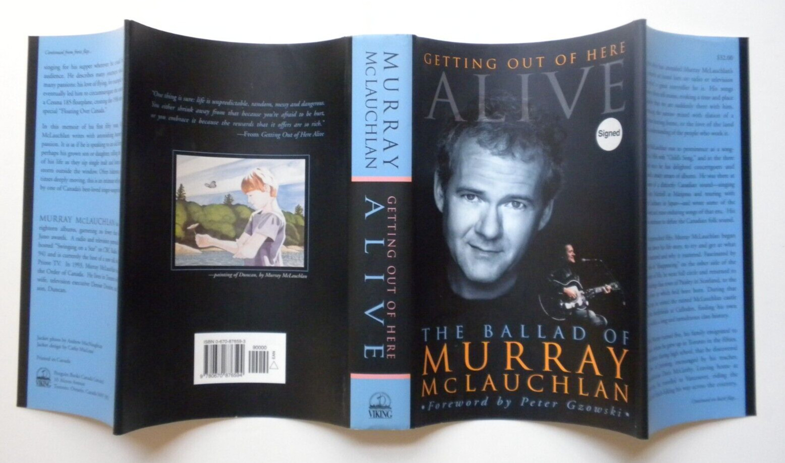 *SIGNED* MURRAY McLAUCHLAN Memoir 1998 GETTING OUT OF HERE ALIVE 396 pages HCDJ