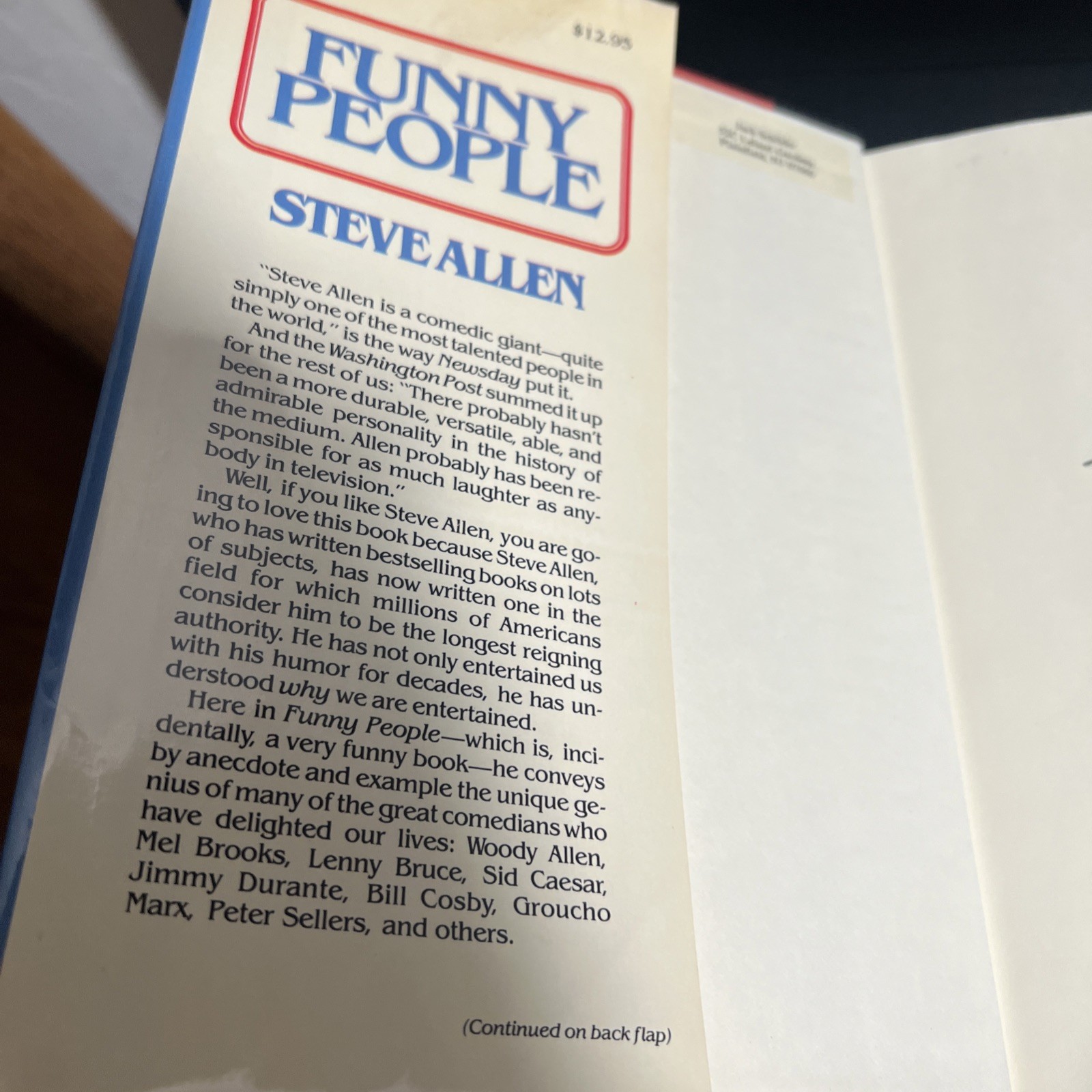 SIGNED Stated 1st Edition FUNNY PEOPLE by Steve Allen HC DJ 1981 Comedy TV