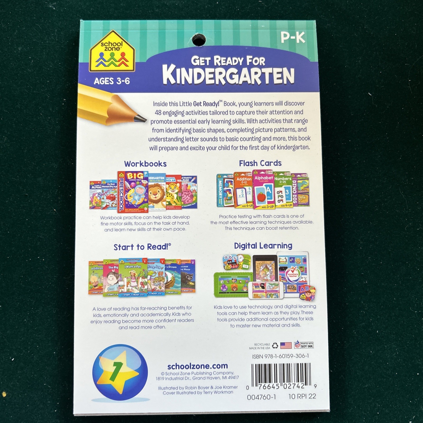4-School Zone Get Ready for Kindergarten Workb- 1601593066, Set Of 4