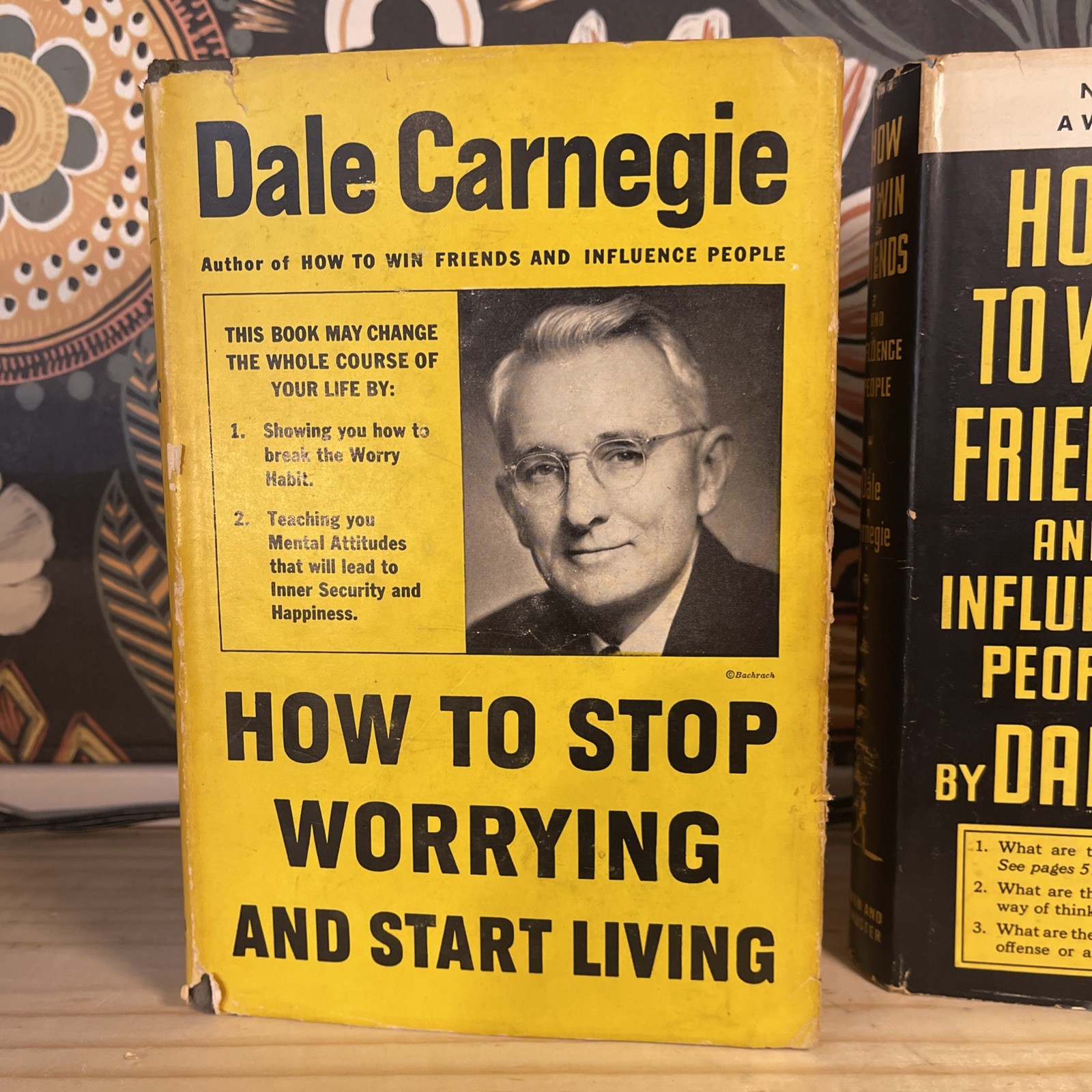 Dale Carnegie Vintage 2-Book Lot How To Win Friends Stop Worrying Hardcover DJ