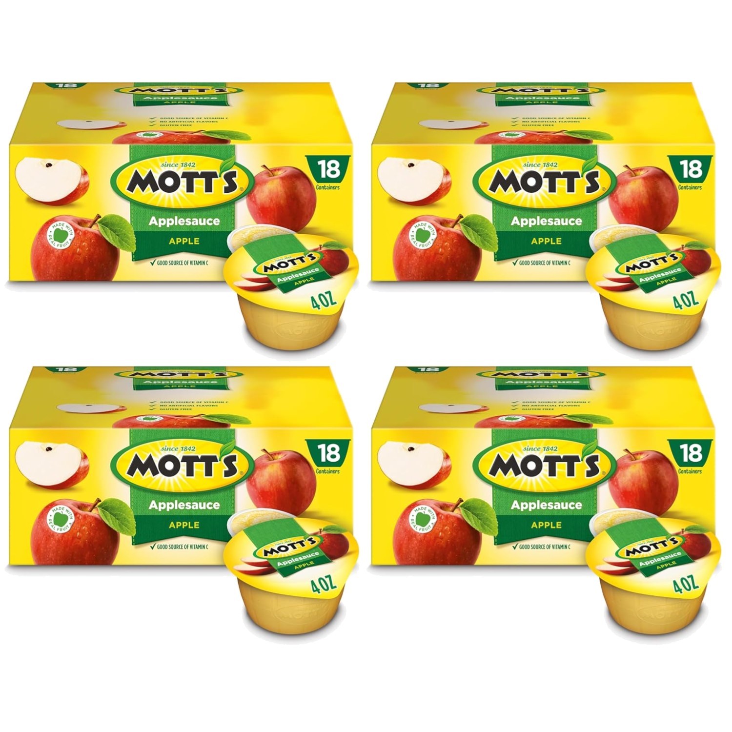 Portable Apple Sauce Cups, 4 oz x 72