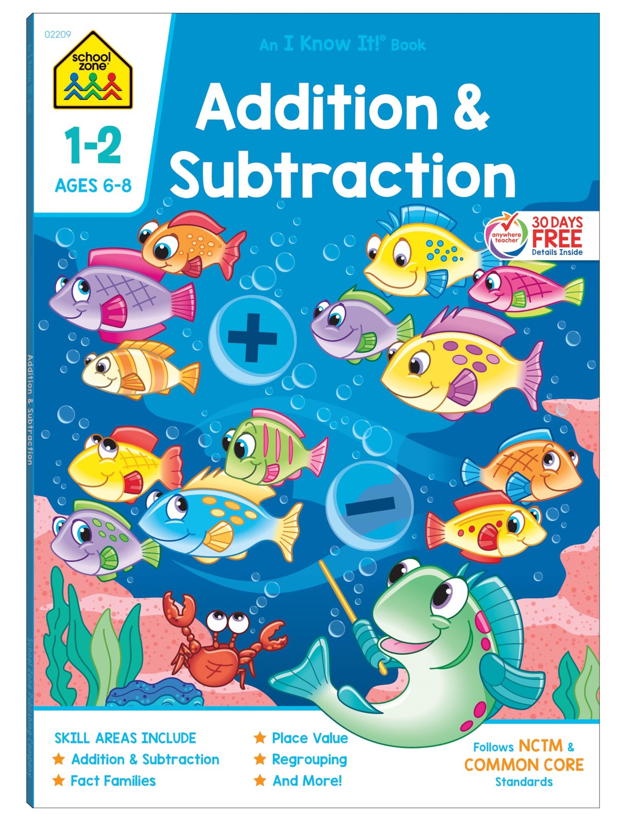 School Zone Addition & Subtraction Workbook: 64 Pages, 1st Grade, Multicolor