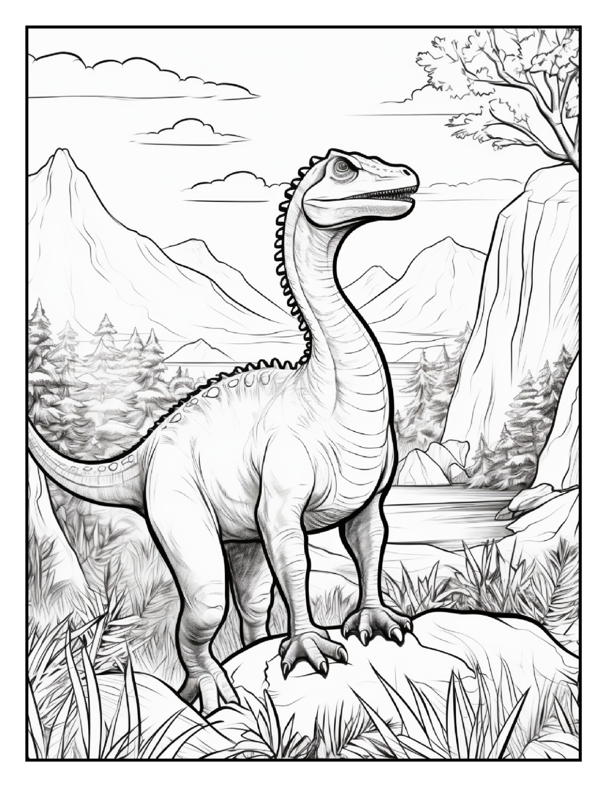 “Cute Dinosaur Coloring Book – Perfect Gift for Kids Who Love Dinosaurs”
