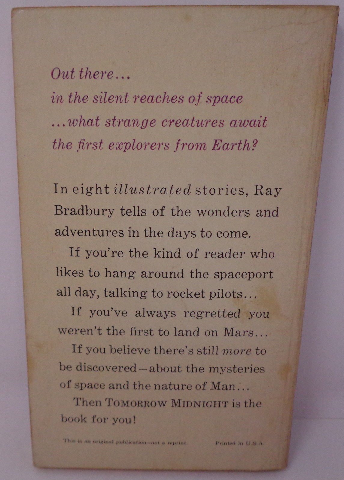 Tomorrow Midnight by Ray Bradbury. 1st Ballantine printing, June 1966 paperback
