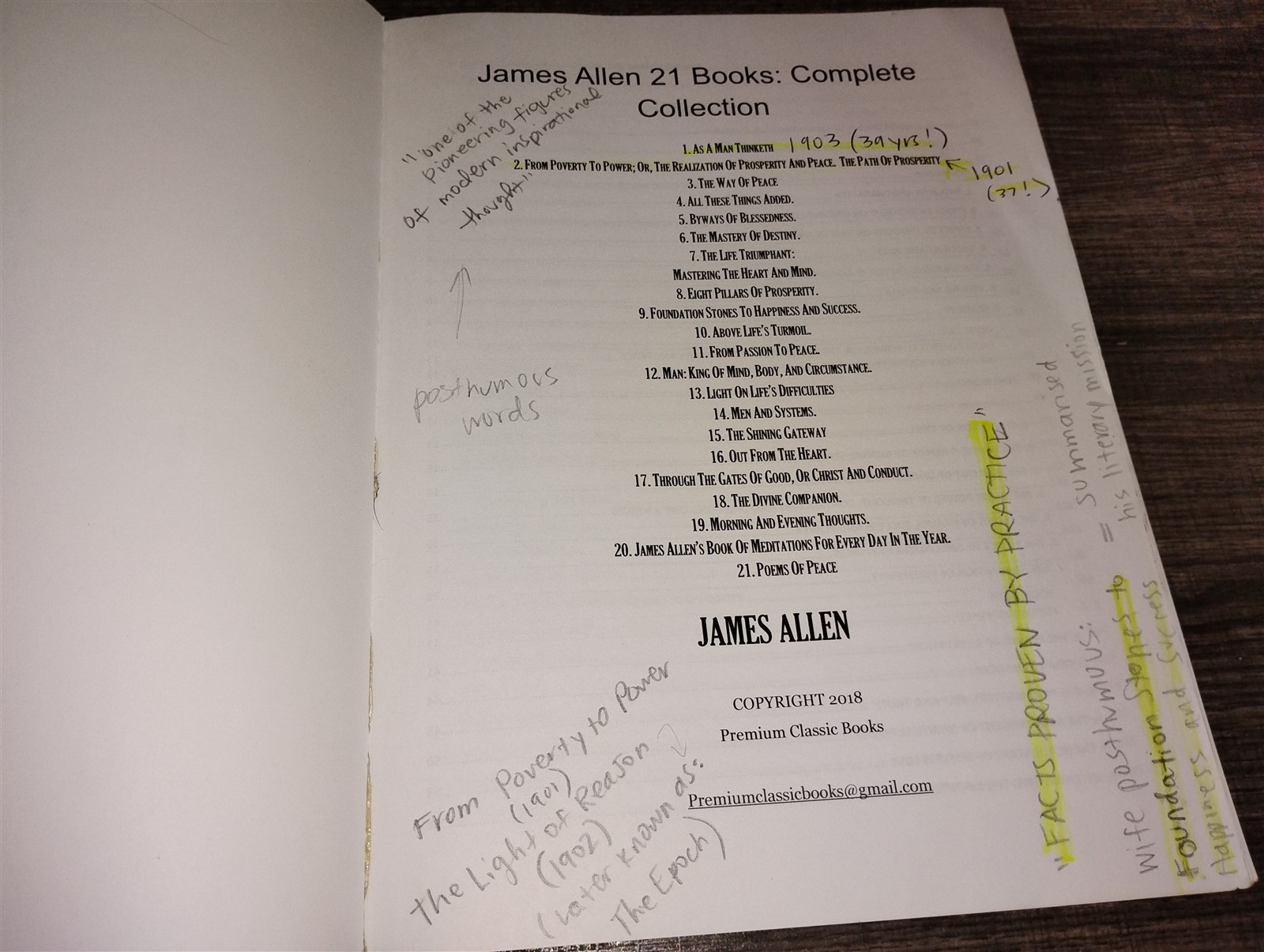 James Allen 21 Books: Complete Collection Large Softcover 2018 Premium Classic B