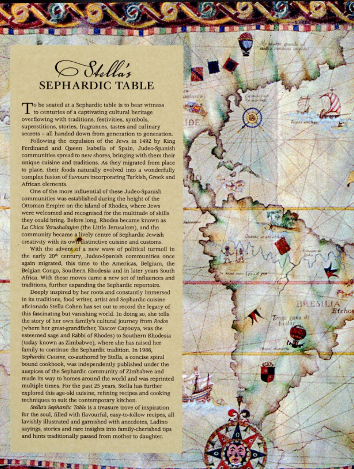 Stella’s SEPHARDIC TABLE Signed Jewish Recipes Mediterranean Island of Rhodes