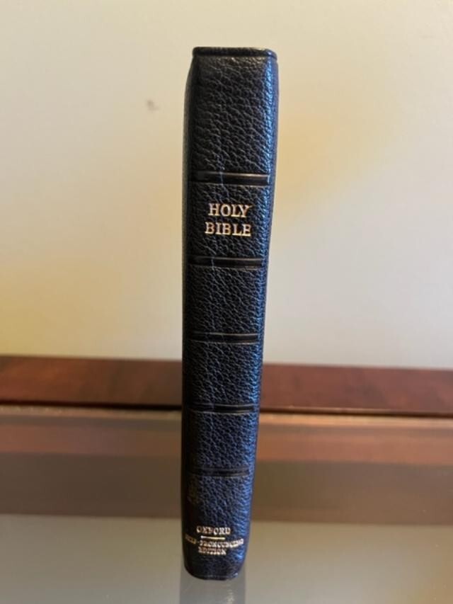 Unique and Rare Oxford KJV Bible Bound in Genuine Morocco, Morocco zip Cover