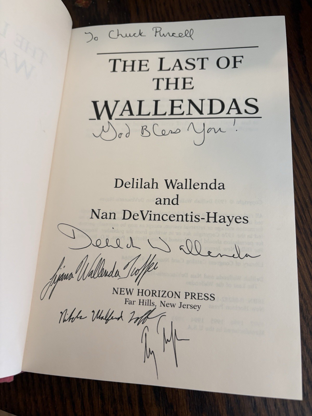 SIGNED ~ The Last of the Wallendas by Delilah Wallenda (1997 Hardback/ Jacket
