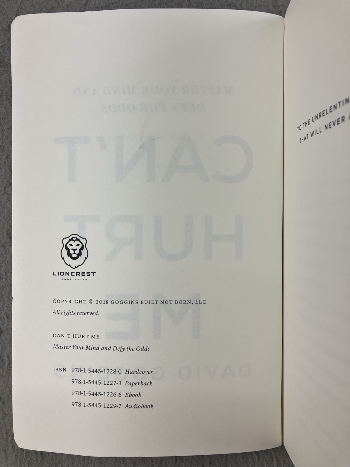 Cant Hurt Me Master Your Mind and Defy the Odds by David Goggins Paperback