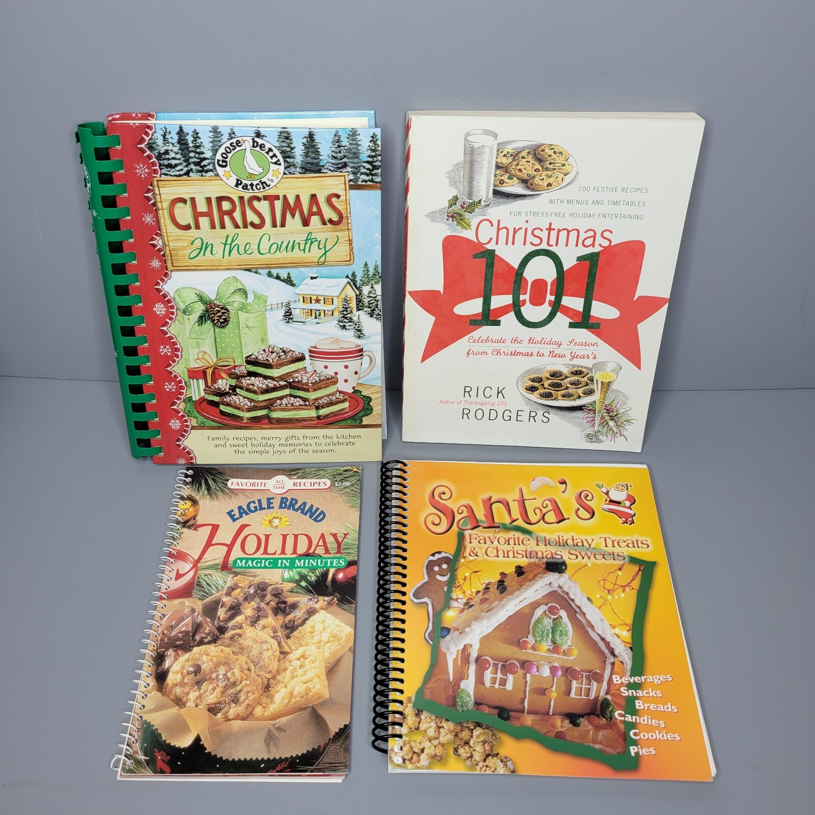 Lot Of 4 Christmas GOOSEBERRY PATCH, Santa’s Holiday Treats, Eagle Brand Favs