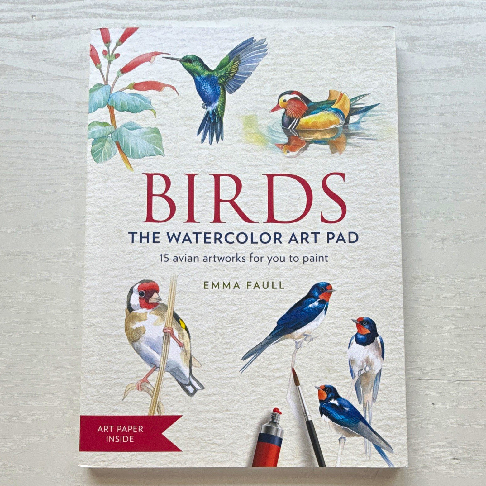 Emma Faull Birds Watercolor Art Pad, White Art Paper for Painting