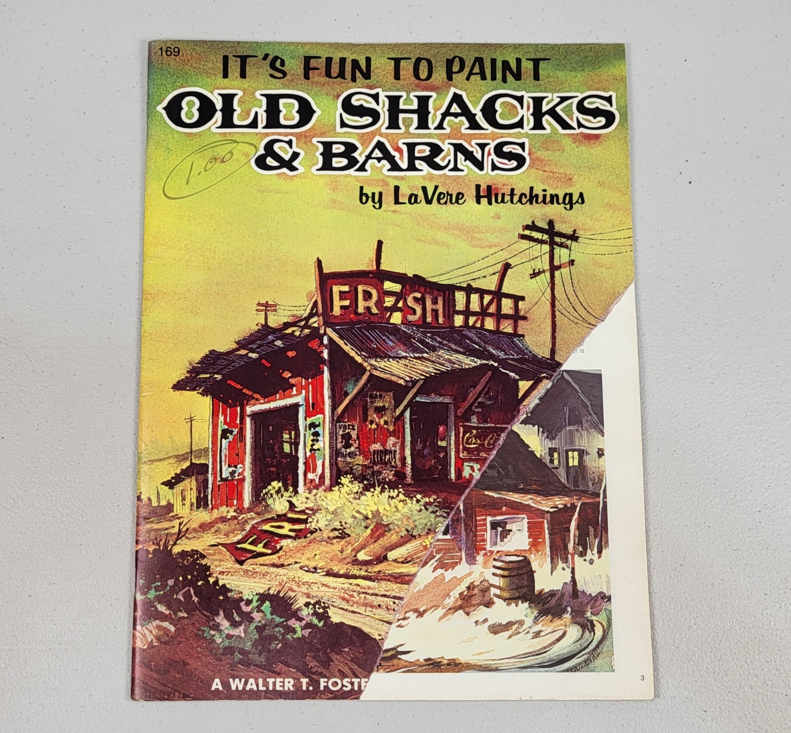 Vtg Old Shacks Barns Art Book #169 by LaVere Hutchings 1980s W Foster Guide USA