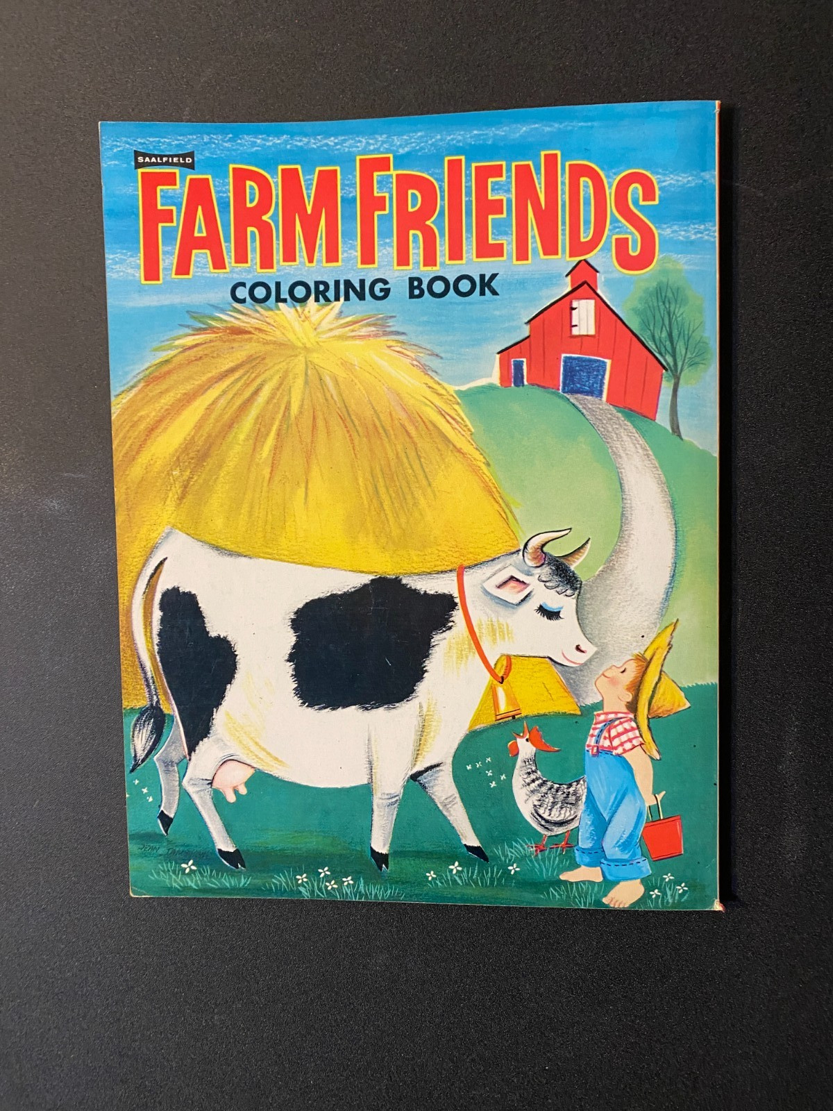 Vintage Saalfield Coloring Book Farm Friends 30+ Pages c. 1950s/60s