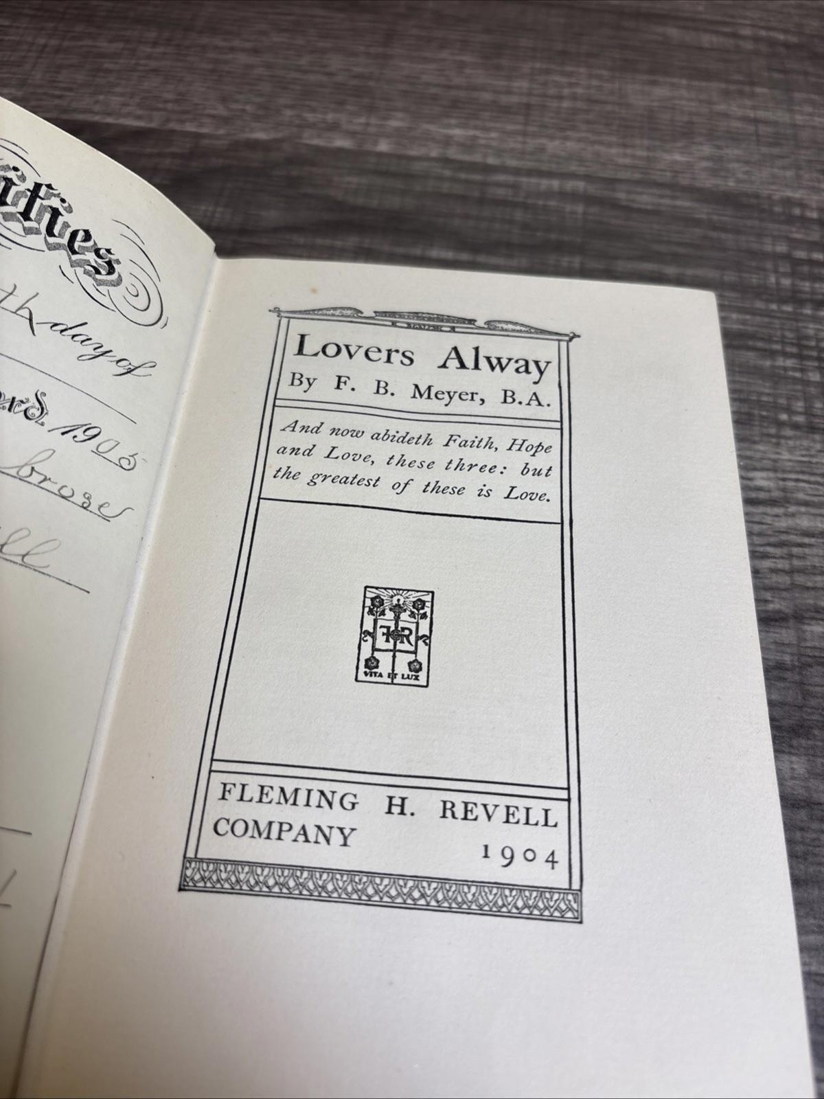 Lovers Alway by F. B. Meyer 1904 Fleming H. Revell Company Hardcover