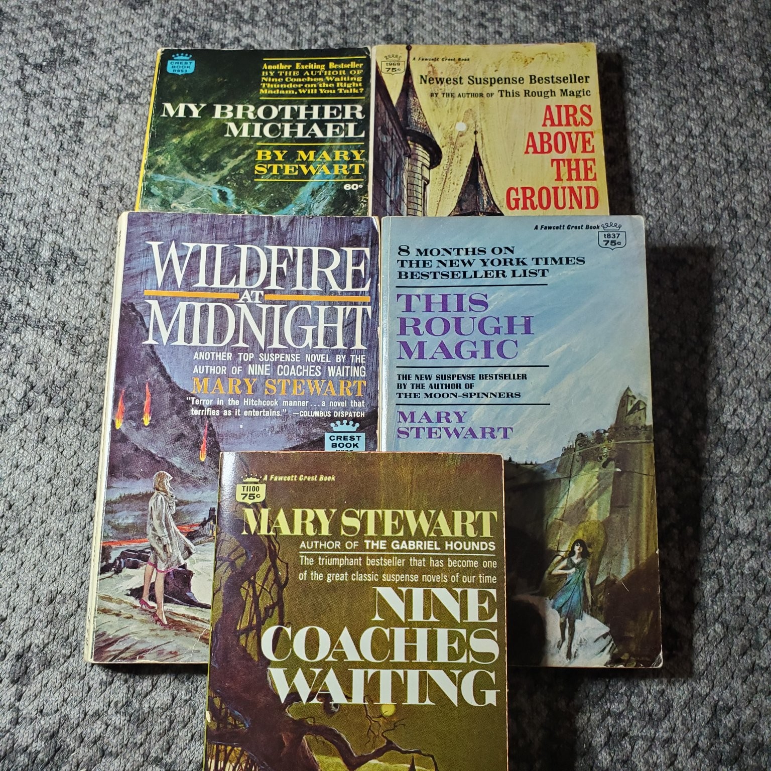 Nine Coaches Waiting Mary Stewart 1969 Reprint Suspense Gothic Romance Fawcett