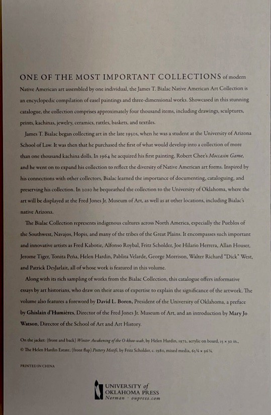 James T. Bialac Native American Art Collection (2012 1st Ed. Paper) Oklahoma