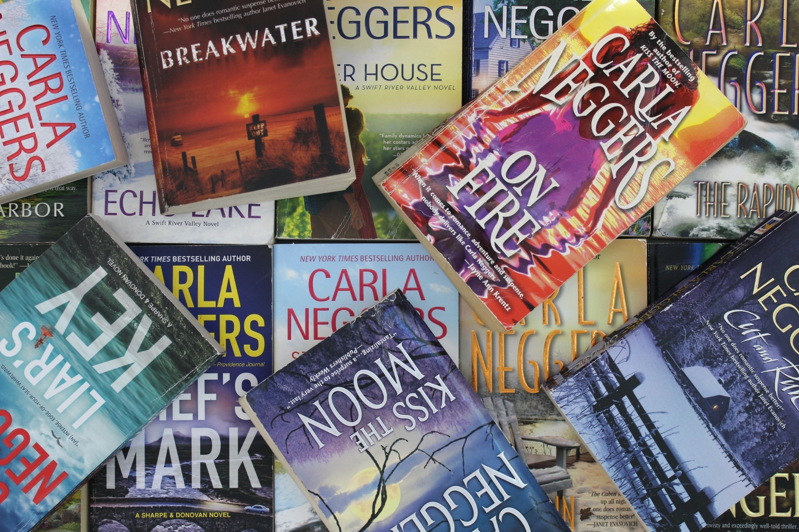 Lot of 10 Carla Neggers Romantic Suspense Mass Market Paperback Books MIX