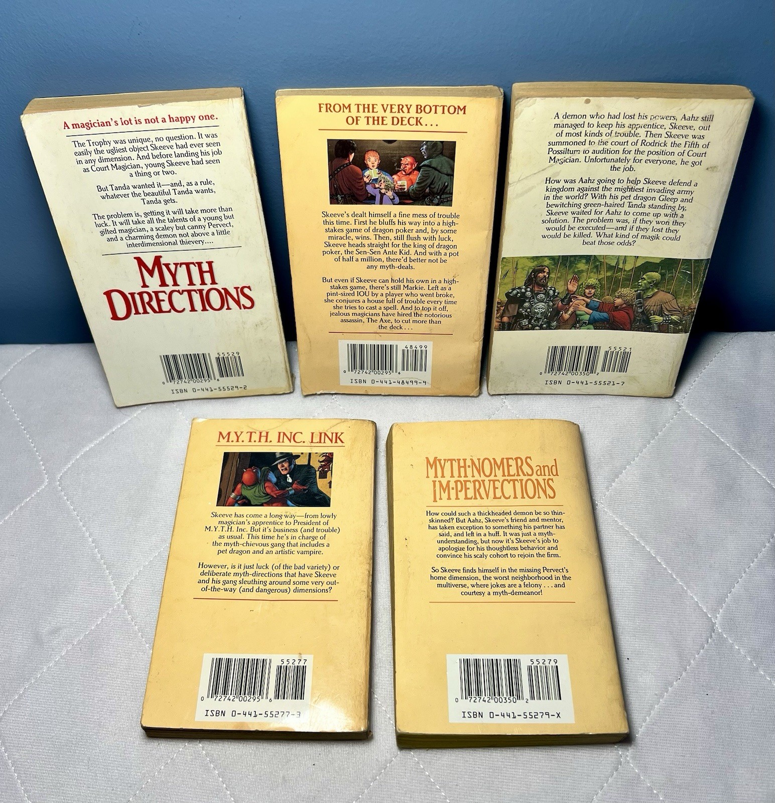 Robert Aspirin Books FIVE Myth Adventures Series Paperback 1980s Vintage