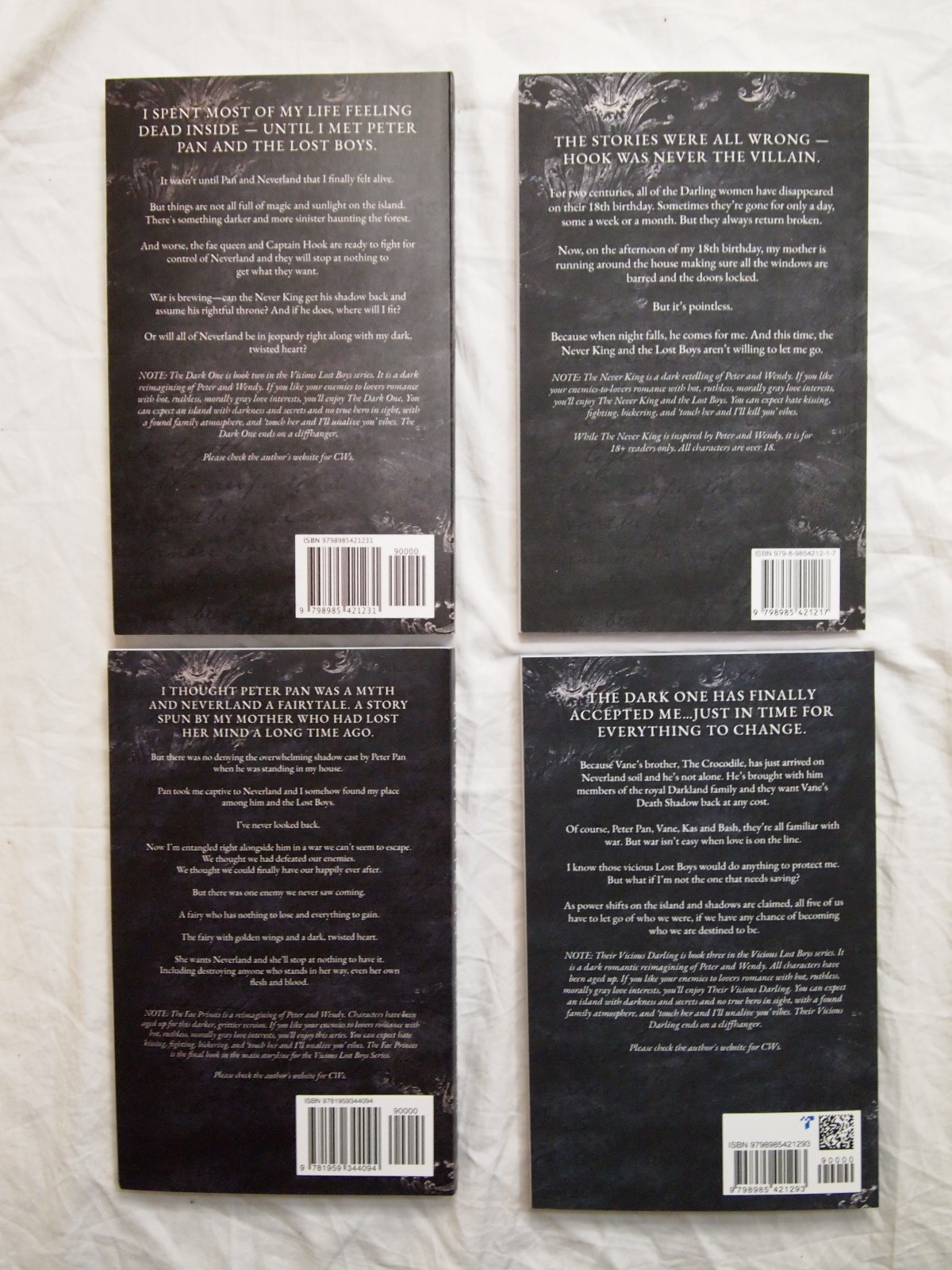 4pc Dark One Fae Vicious Darling Book Lot The Never King Series Nikki St. Crowe
