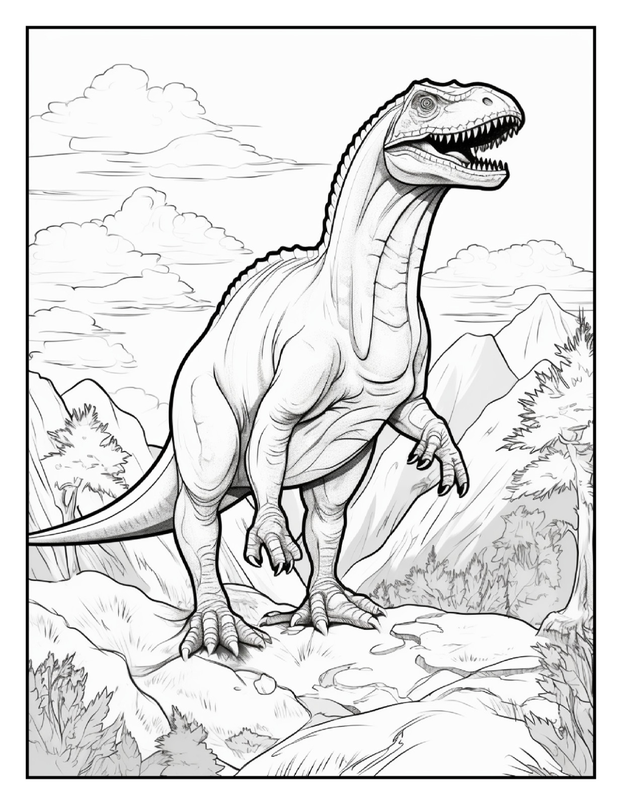 “Cute Dinosaur Coloring Book – Perfect Gift for Kids Who Love Dinosaurs”