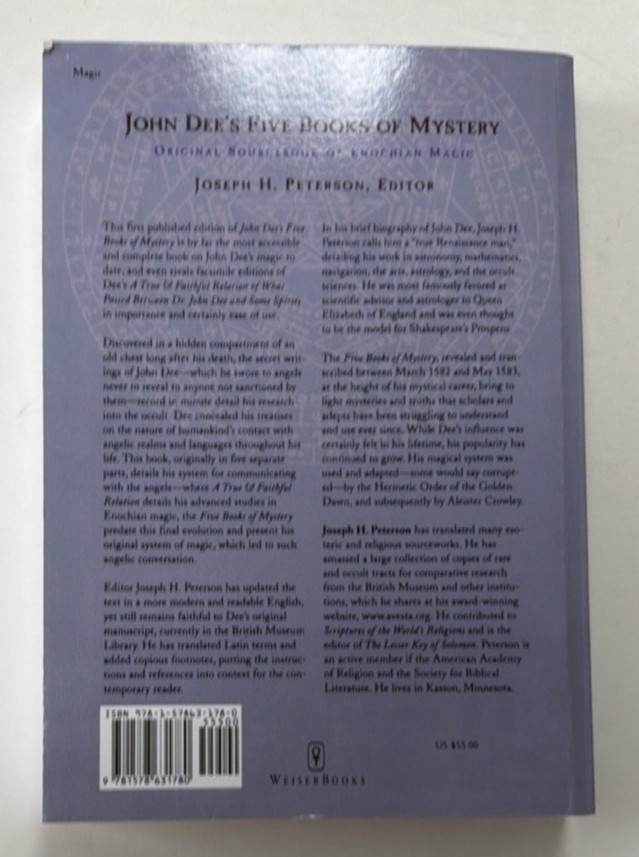 John Dee’s Five Books of Mystery Original Sourcebook of Enochian Magic 2003 1st
