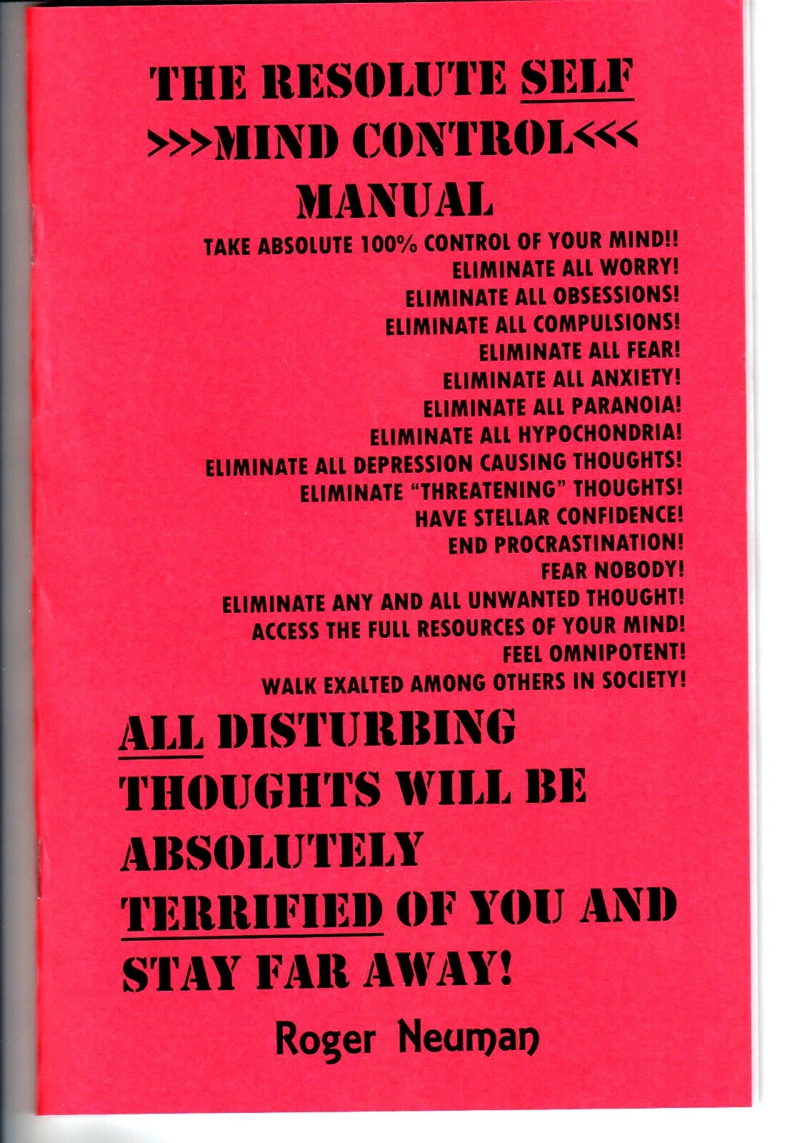The resolute self MIND CONTROL MANUAL book: STOP ALL UNWANTED THOUGHT !!