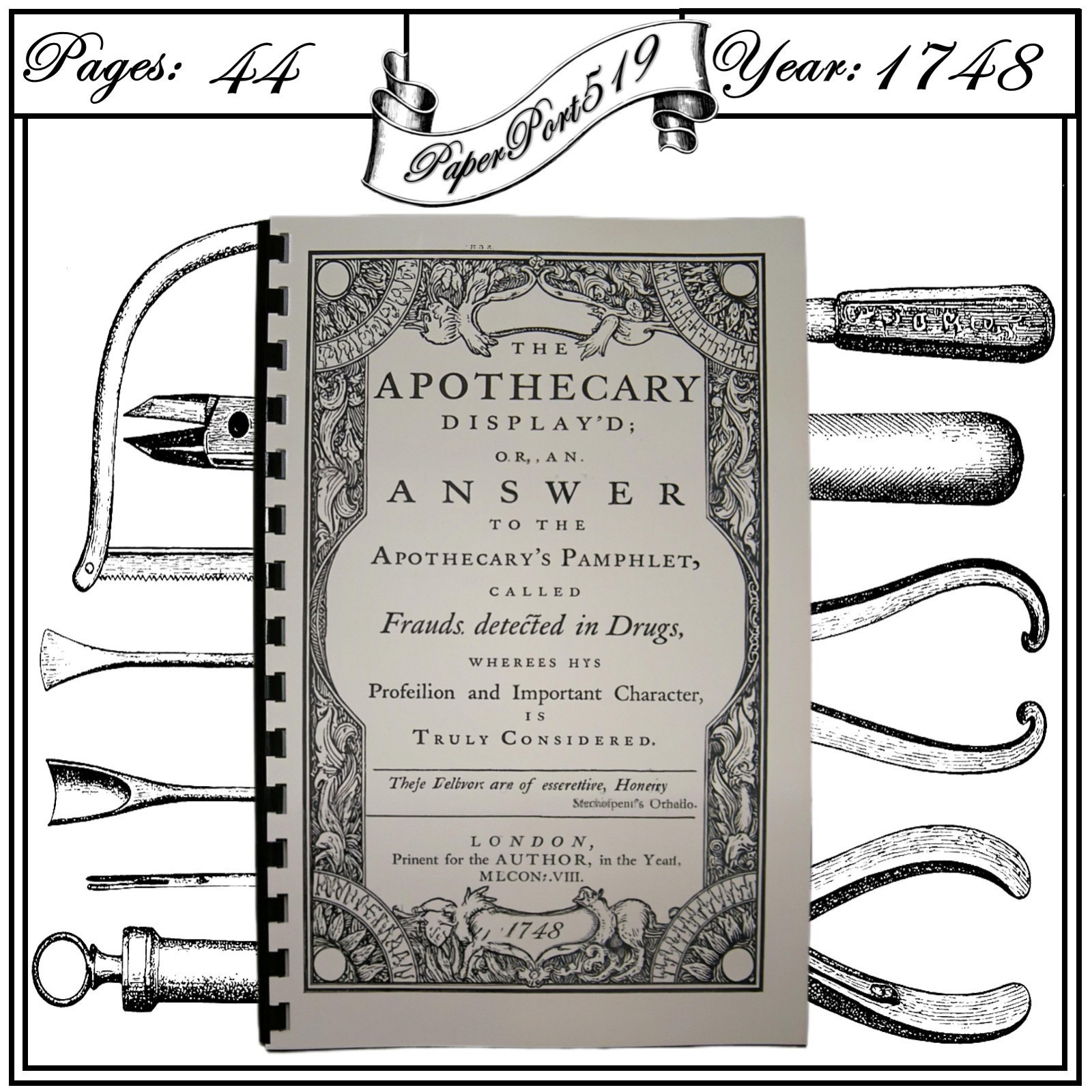 1748 The Apothecary Display’d 44 Pages
