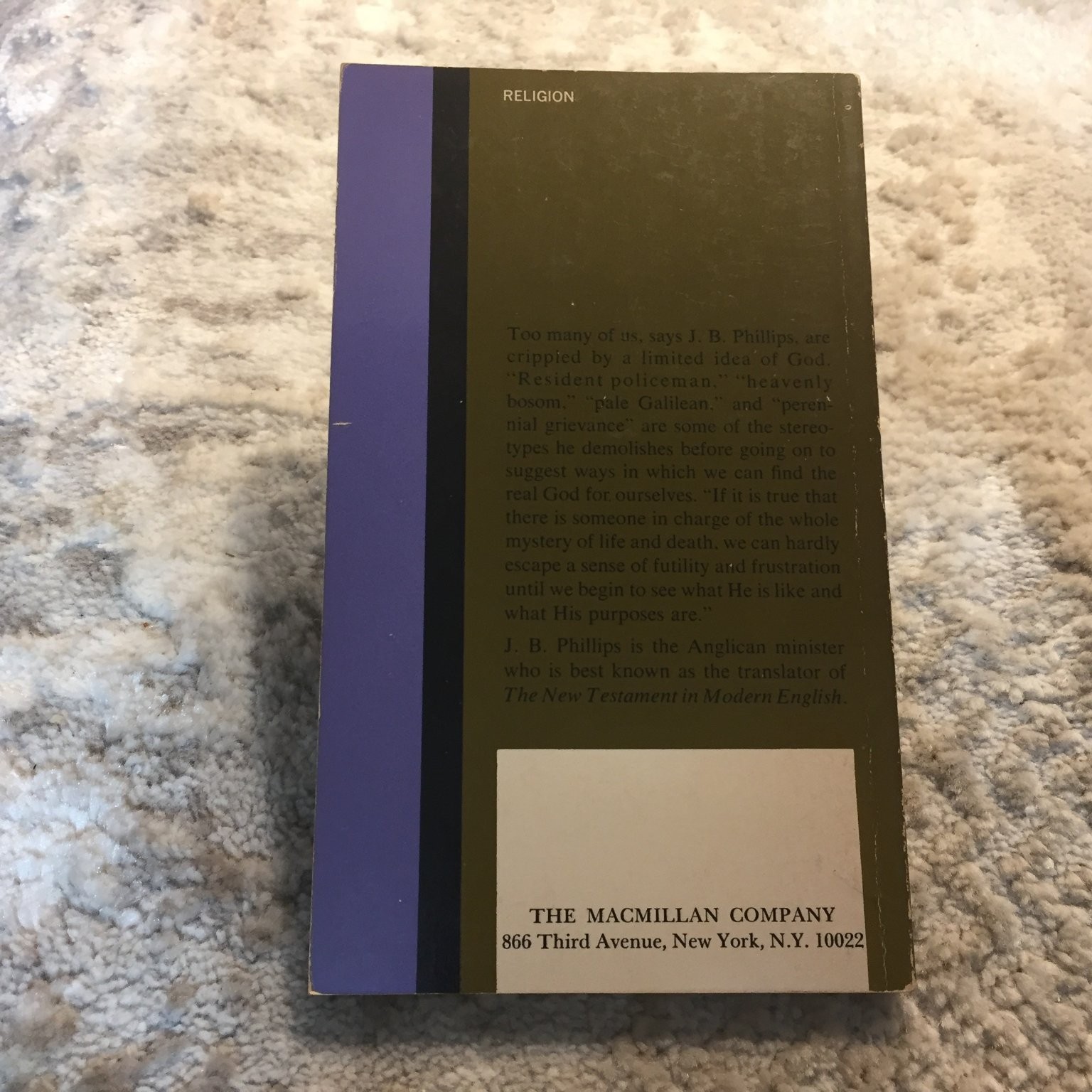 Your God Is Too Small J. B. Phillips 1967 Macmillan Spiritual Growth Paperback