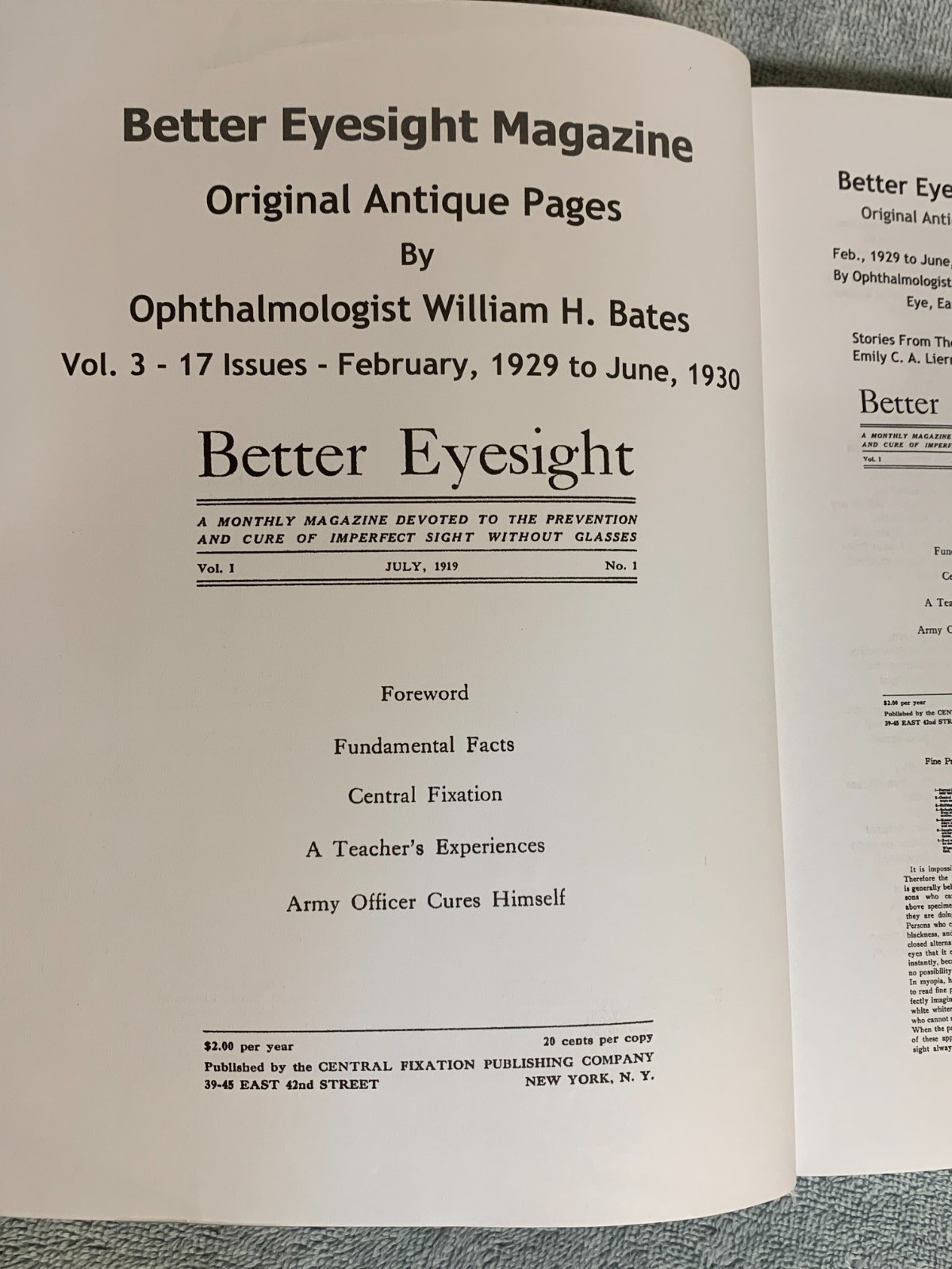 Better Eyesight Magazine Original Antique Pages~~W. Bates (2020 Illustrated PB)