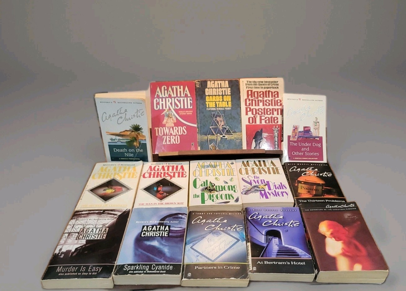 Lot Of 15 Agatha Christie Vintage PB Mysteries Hercule Poirot Miss Marple Books