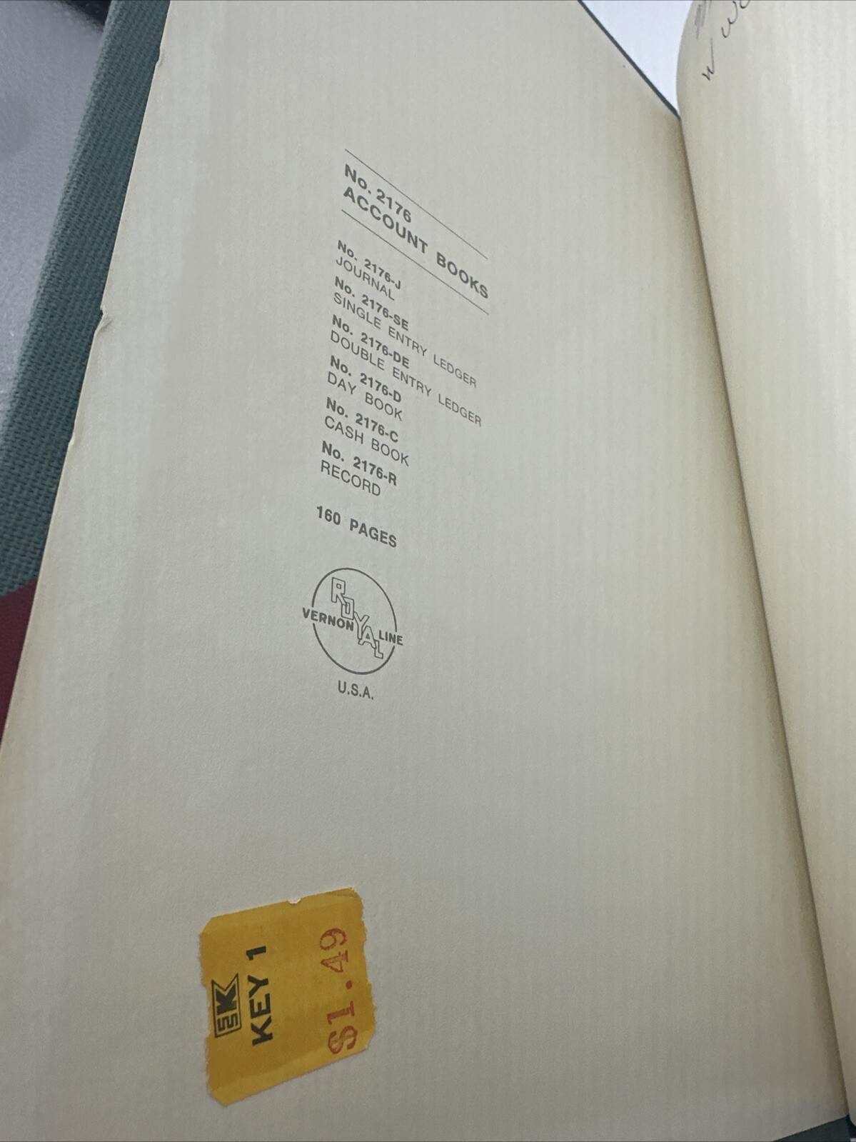 Record Book Mostly Blank Vintage Few Pages Missing Hardcover 12.75 By 8 Inches