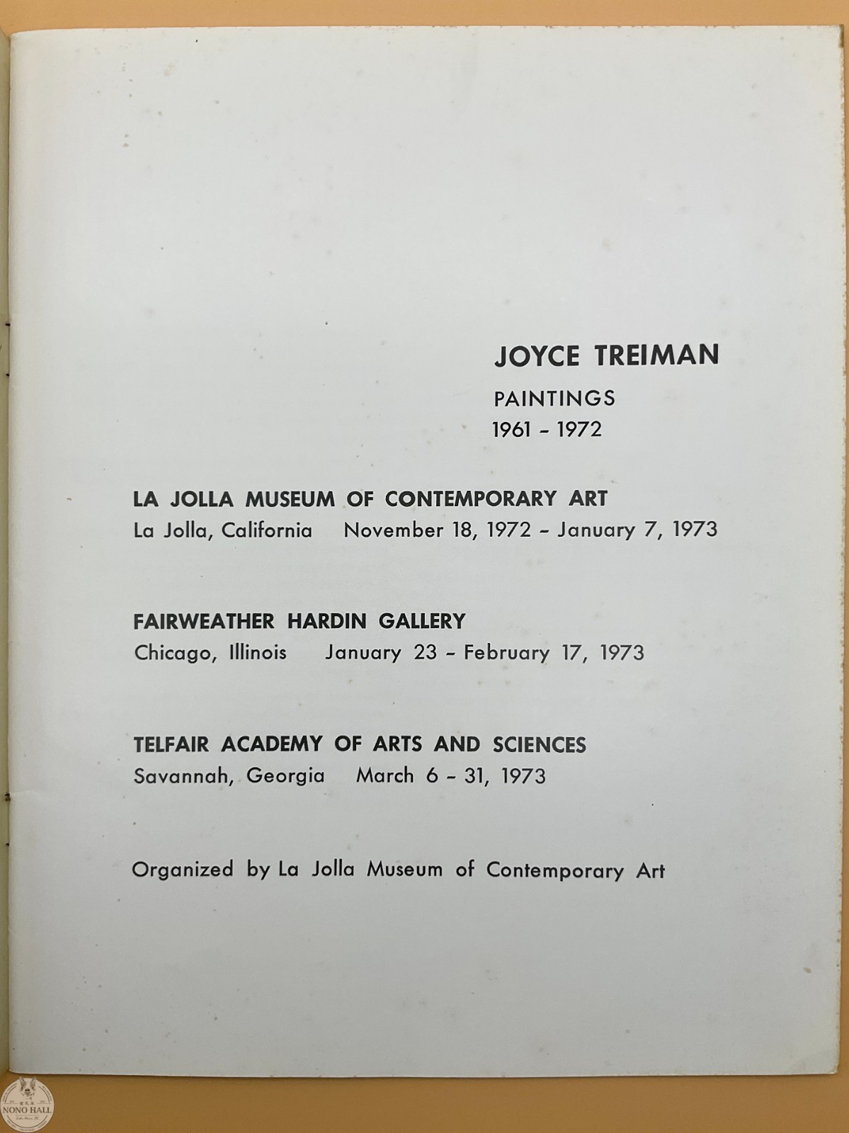 Vintage Joyce Wahl Treiman Hand Signed Art Book with Exhibition Catalogues