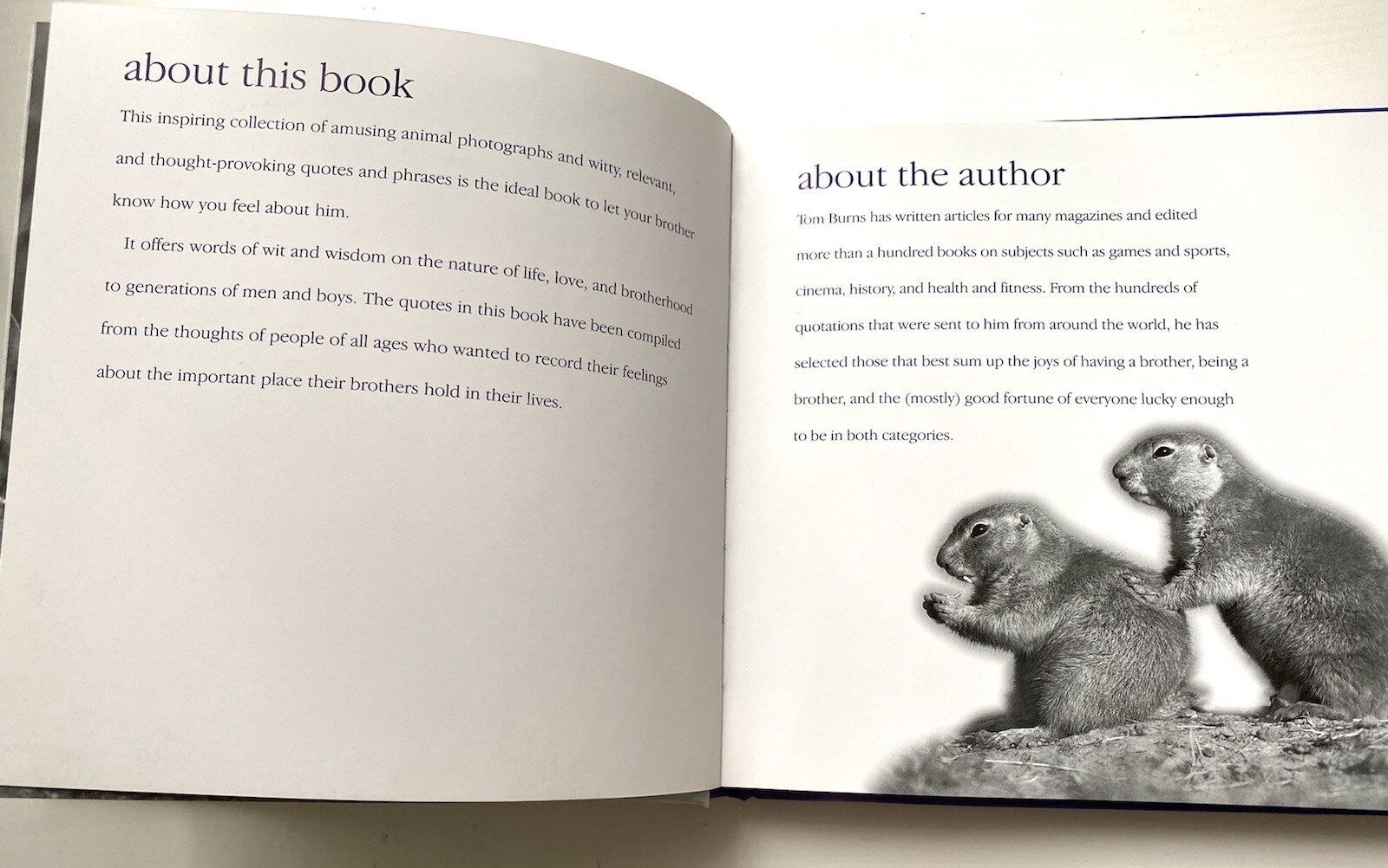 Book” Yo Bro!: My Brother, My Friend” by Tom Burns size 6.5×6.5in.