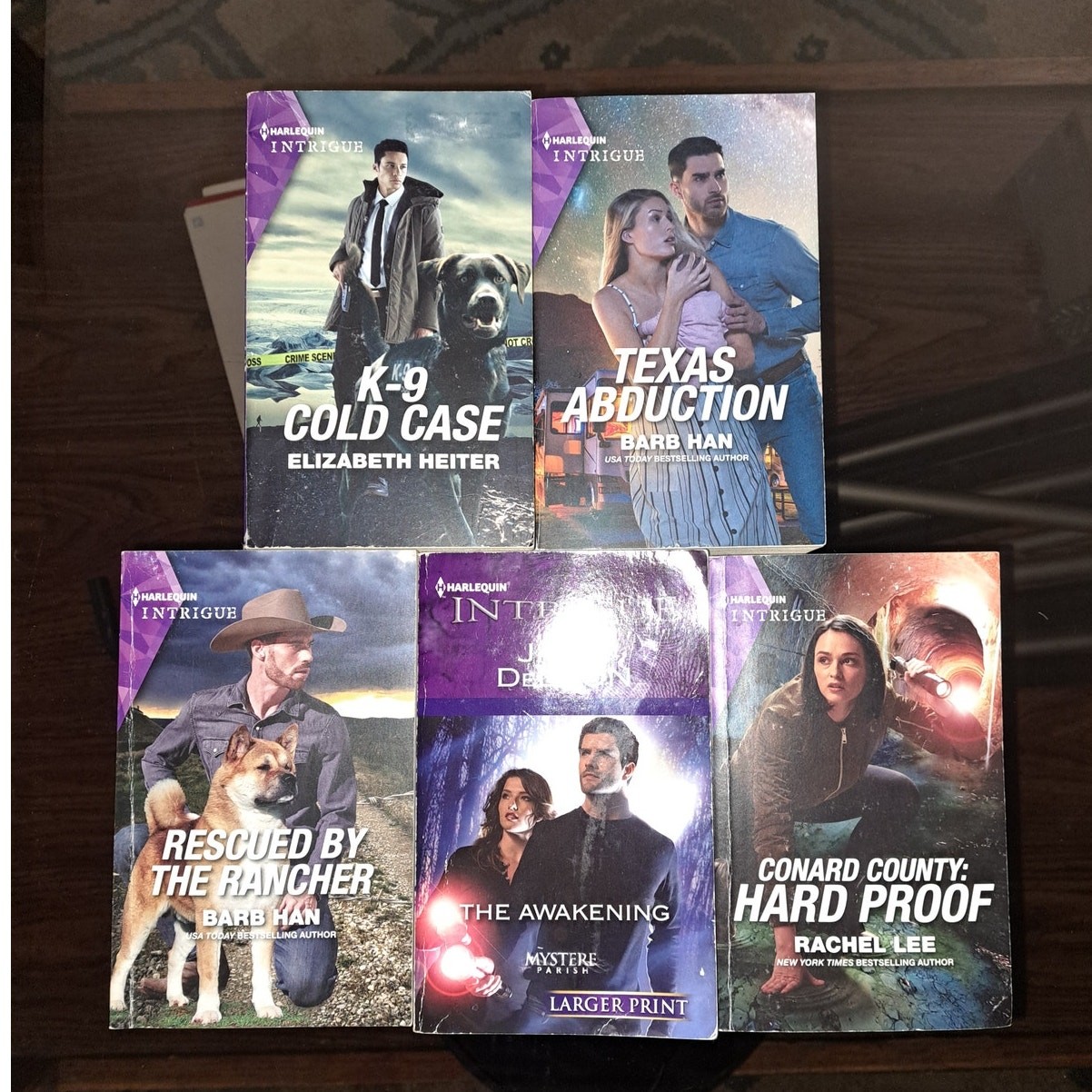 Set of 5 Harlequin Intrigue Pre-owned Books The Awakening Texas Abduction & More