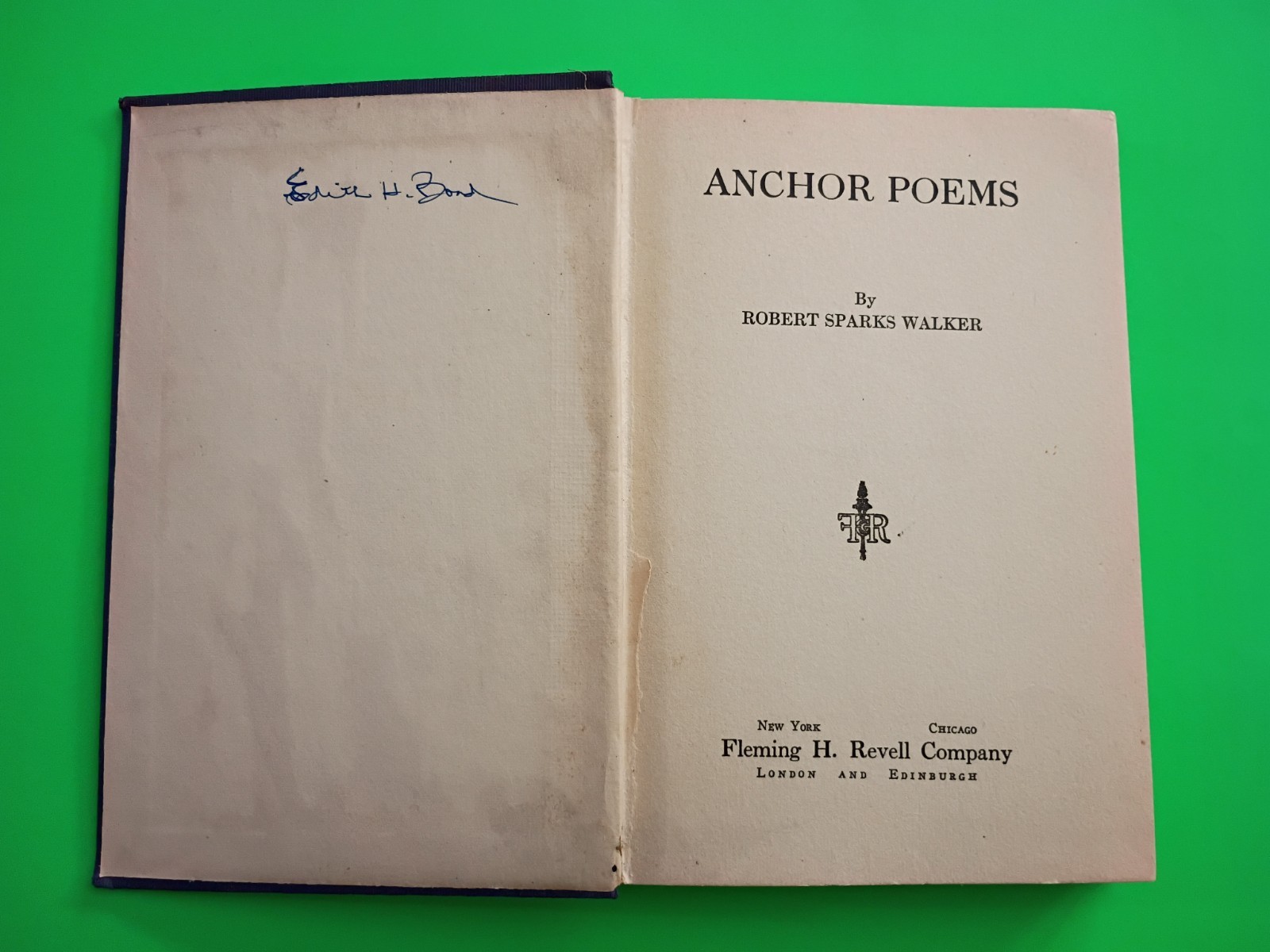 Anchor Poems Robert Sparks Walker HC 1925 Revell Biblical inspired Poetry