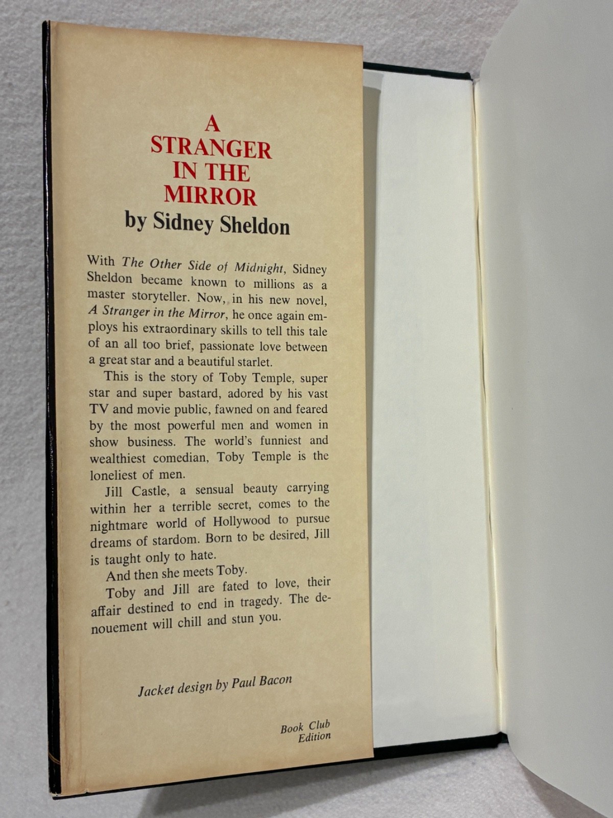 A Stranger in the Mirror, by Sidney Sheldon. Book Club Edition. Hardcover, dj