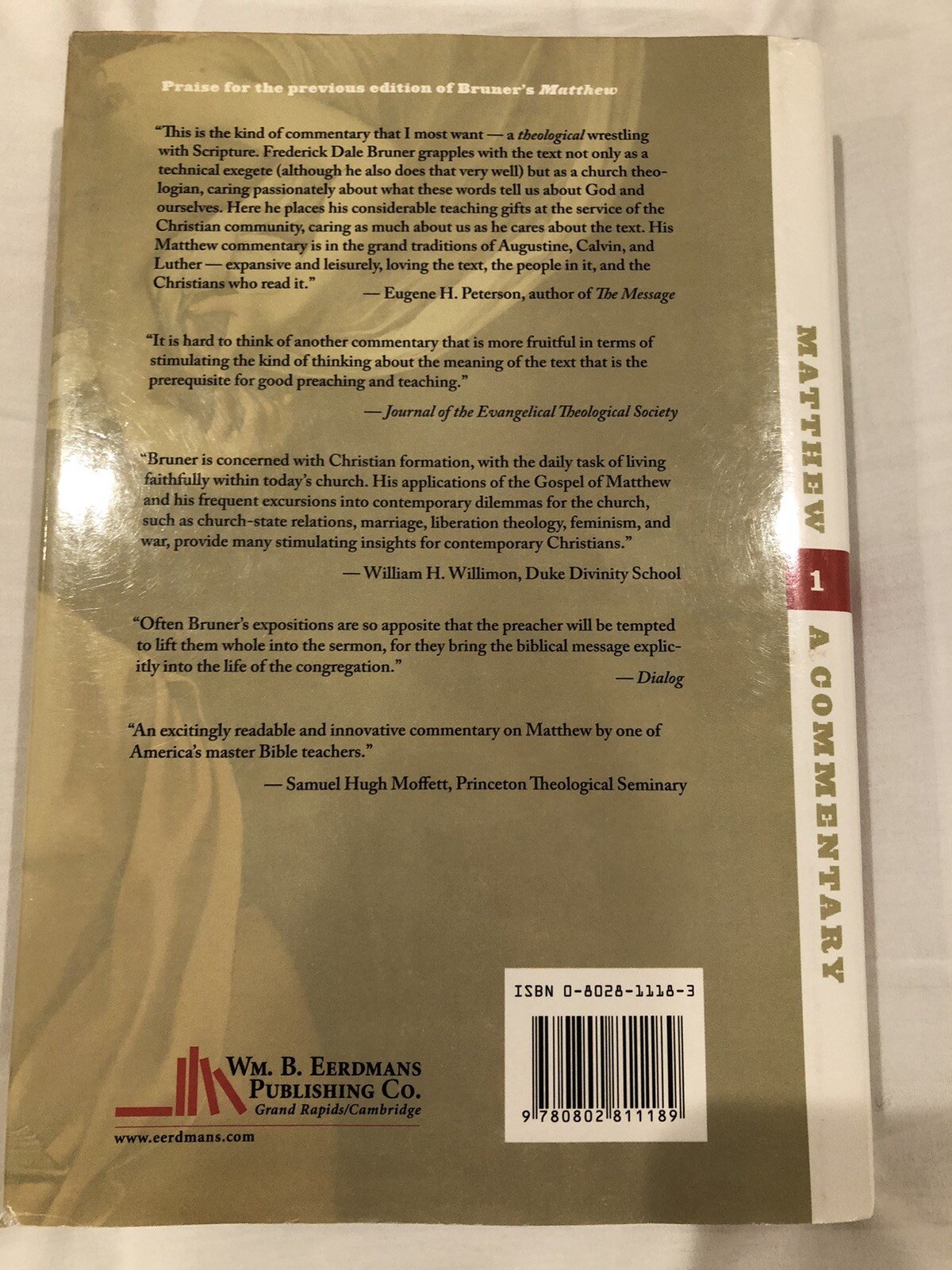 Matthew: A Commentary, the Christbook Matthew 1-12 by Frederick Dale Bruner