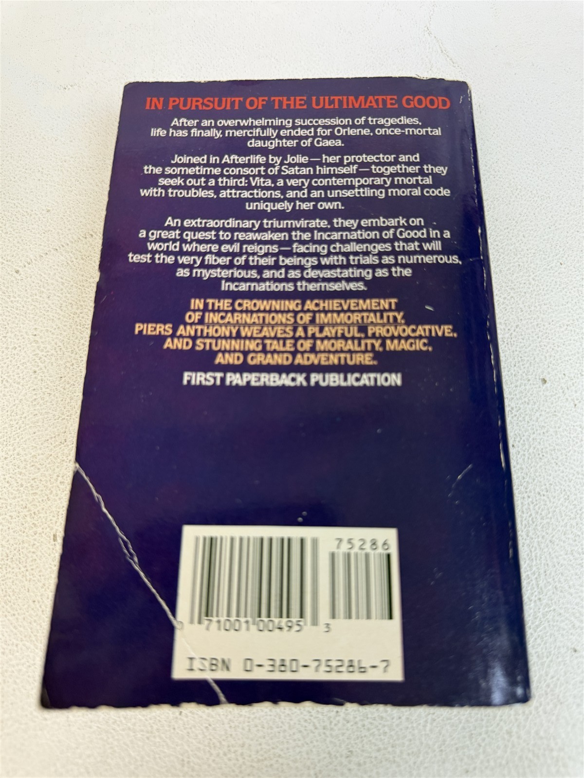 Piers Anthony Lot 7 Incarnations of Immortality On a Pale Horse to And Eternity