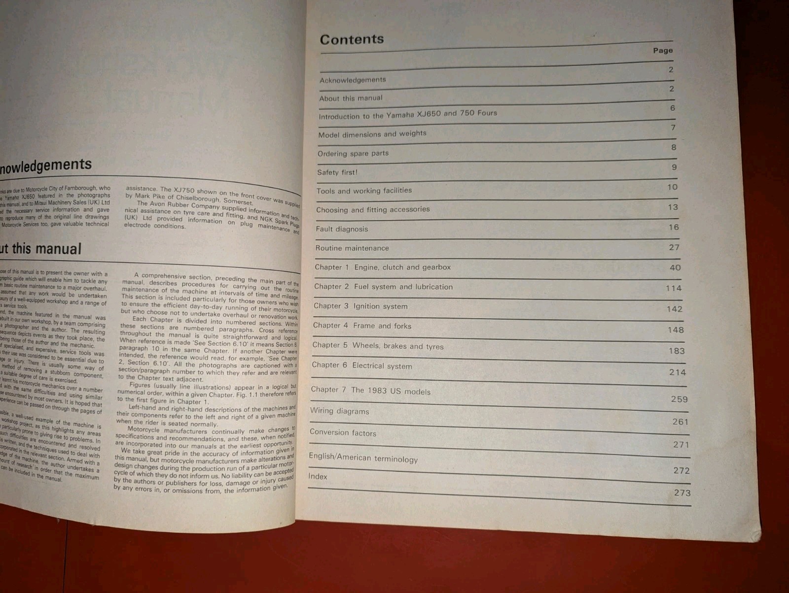 1980 to 1984 Yamaha XJ650 & 750 Fours Haynes Owners Workshop Manual 738
