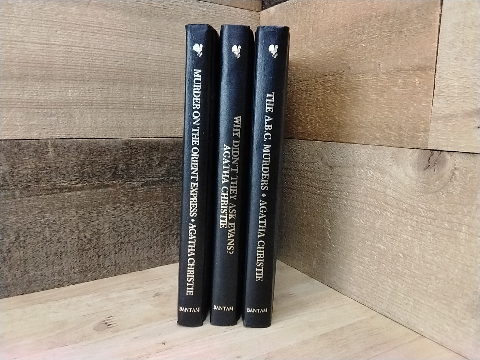 Lot Of 3 Agatha Christie Bantam Black Leatherette