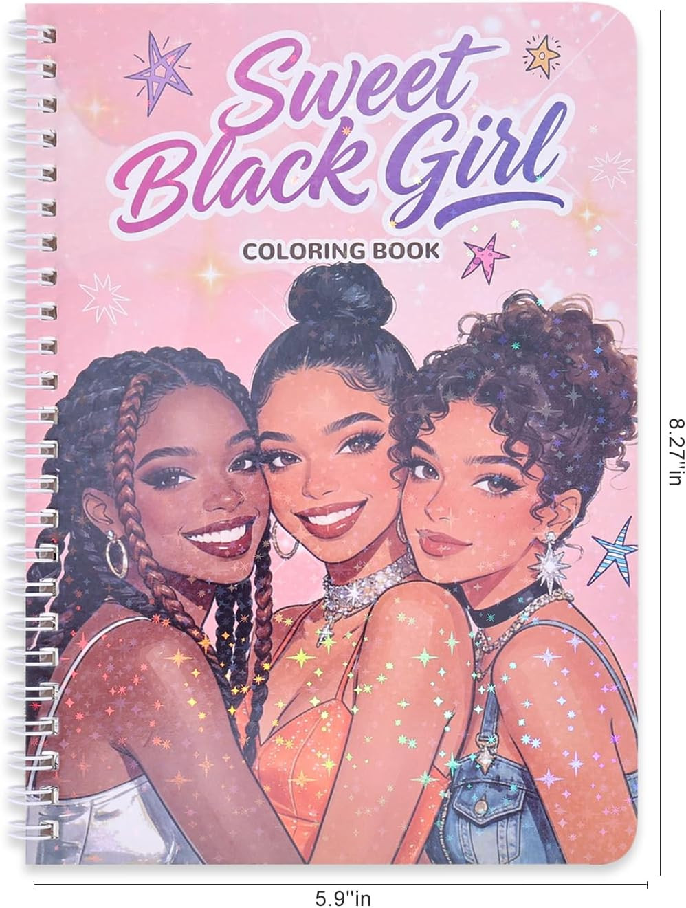 Women’S Coloring Book 30 Pages Black Girls Coloring Books for Adults to Relax an