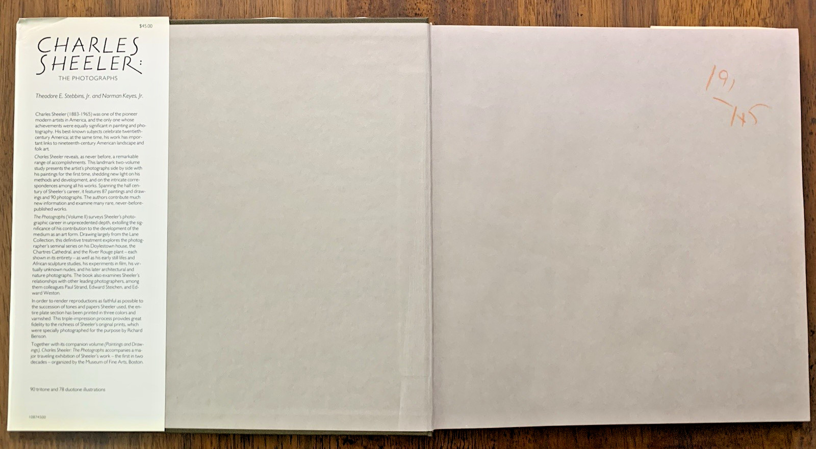 Charles Sheeler: The Photographs by Theodore E. Stebbins HC/DJ FIRST EDITION