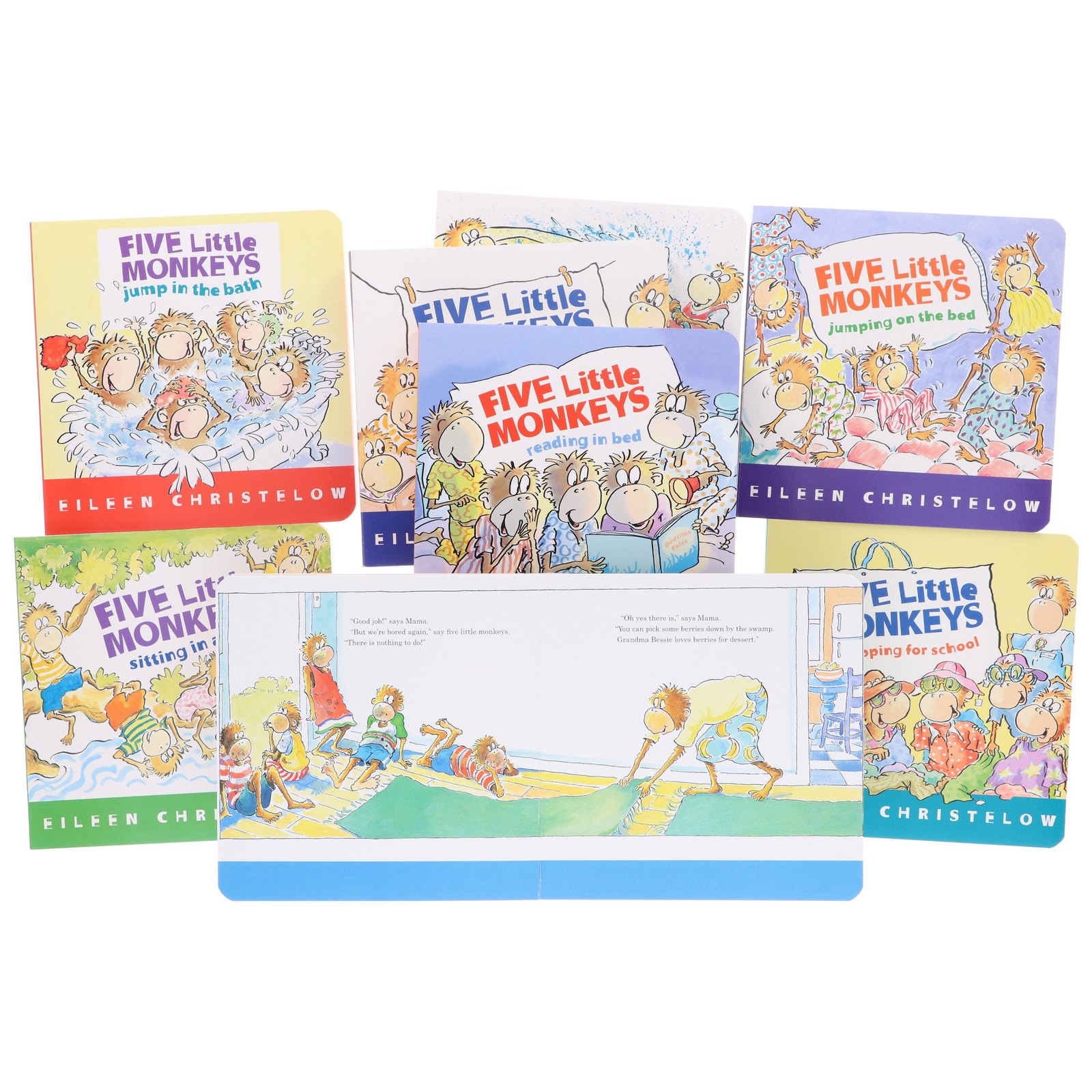Five Little Monkeys: Adventures By Eileen Christelow 8 Books Box – Ages 4-7 – BB