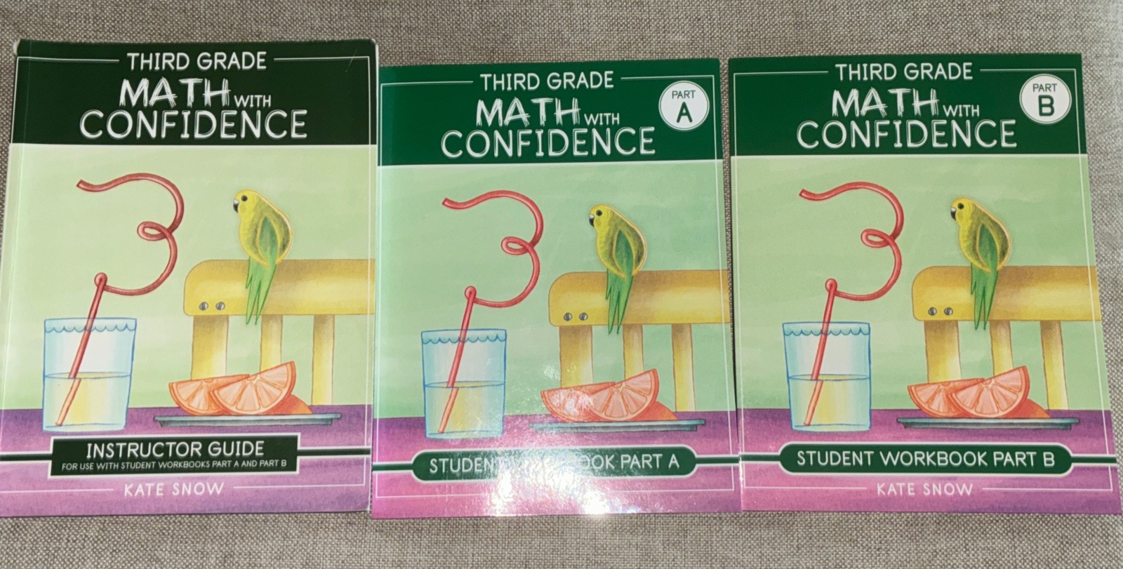 Third Grade Math with Confidence Instructor Guide, Student Workbook Part A & B