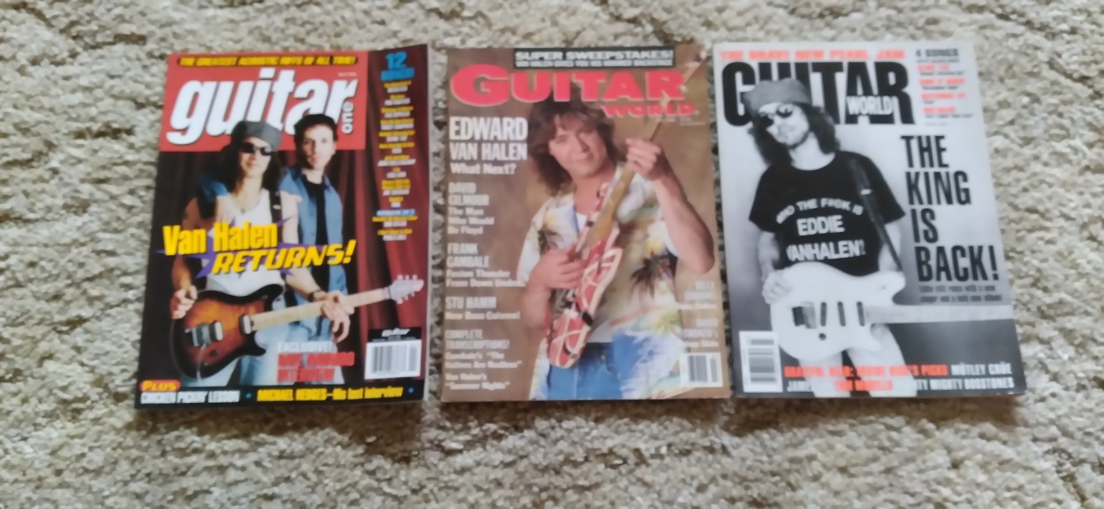 3 VAN HALEN (EDDIE) GUITAR MAGAZINE LOT 1980s 1990s GRATEFUL DEAD DICKS PICKS ++