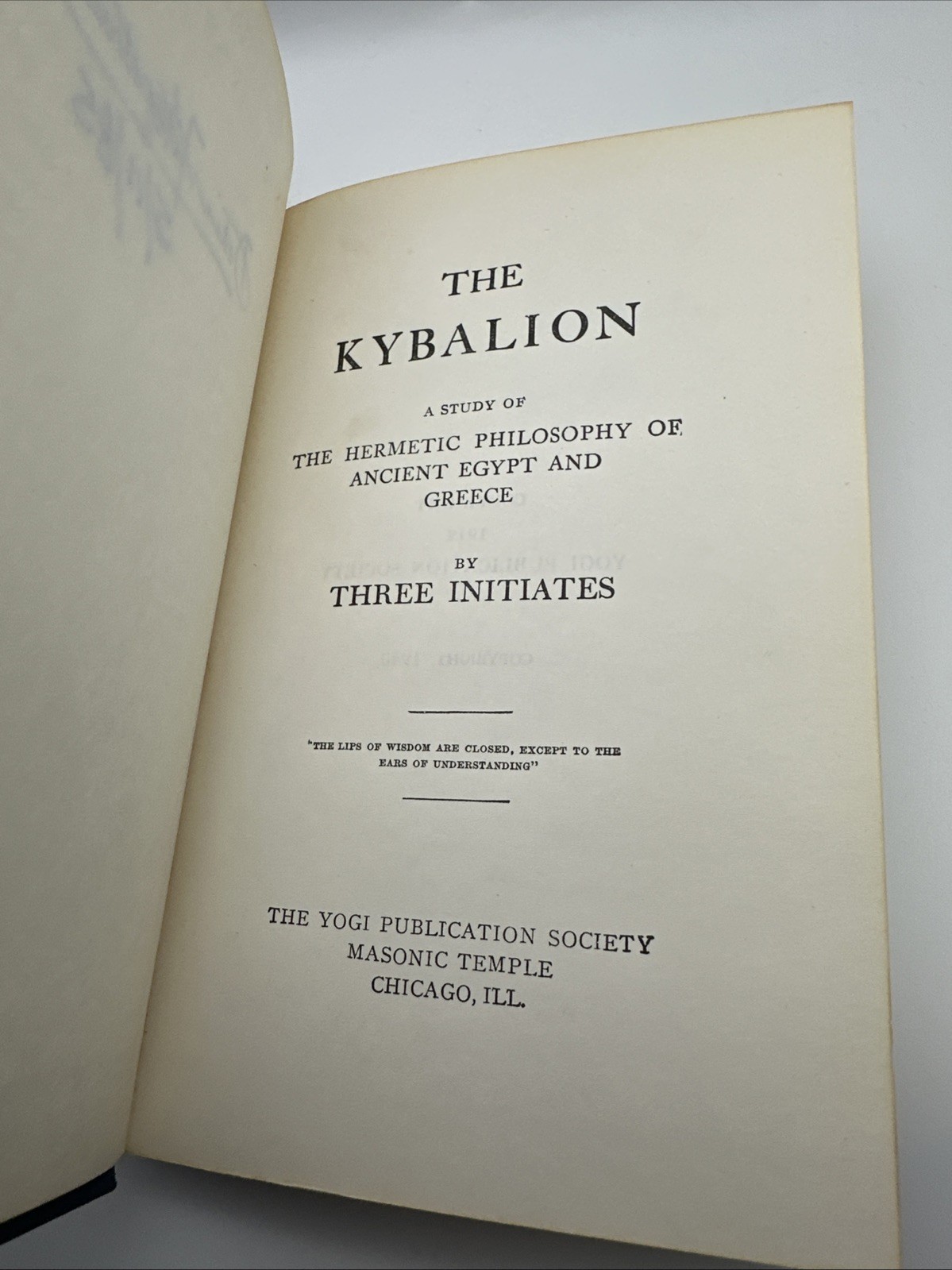 The Kybalion : Hermetic Philosophy (Hardcover, 1940, Yogi Publication Society)