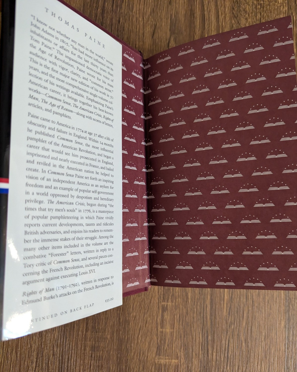 Library of America Thomas Pain: Collected Writings; Common Sense, etc. Hardcover